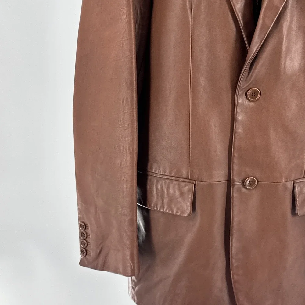 Vintage Banana Republic Leather Blazer Size 40R Brown